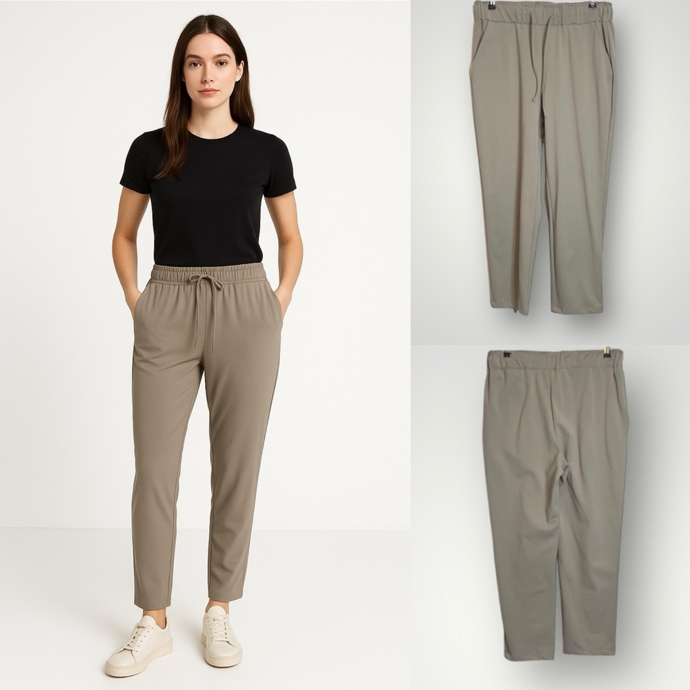 NWOT Joie Tapered Leg Elastic Waist Pants Size Large Pockets Drawstring Tan